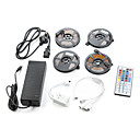 economico Strisce LED-zdm 20m (4 * 5m) 2835 rgb 1200 leds striscia flessibile led led ir 44key telecomando con eu / us / au / uk alimentatore ac110-240 v kit striscia morbida