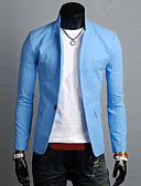 Men's Business Casual Plus Size Linen Slim Blazer-Solid Colored / Long ...