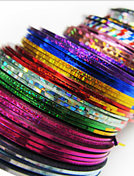 Недорогие -24 pcs Стикеры Лента для ногтей Творчество Полоски маникюр Маникюр педикюр Повседневные Изысканный и современный / Мода / Съемная лента для фольги