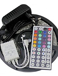 Недорогие -5 метров Гибкие светодиодные ленты / Наборы ламп / RGB ленты светодиоды 3528 SMD RGB Пульт управления / Можно резать / Диммируемая 100-240 V / Компонуемый / Самоклеющиеся / Меняет цвета / IP44