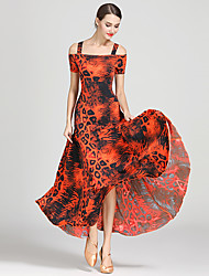 Fall Dance Dresses Lightinthebox Ballroom Dance Dresses Women S Training Performance Ice Silk D Pattern Print Short Sleeve High Dress