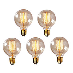 HRY 5pcs 40W E26 / E27 G95 Warm White 2300k Retro Dimmable Decorative Incandescent Vintage Edison Light Bulb 220-240V HRY 5pcs 40W E26 / E27 G95 Warm White 2300k Retro Dimmable Decorative Incandescent Vintage Edison Light Bulb 220-240V