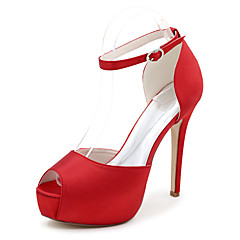 Dame Sko Sateng Vår Sommer Stiletthæl Plattform Spenne til Bryllup Fest / aften Rød Rosa Sølv Blå Lilla Dame Sko Sateng Vår Sommer Stiletthæl Plattform Spenne til Bryllup Fest / aften Rød Rosa Sølv Blå Lilla