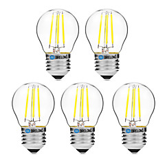 BRELONG® 5pcs 4W 300lm E27 LED-glødepærer G45 4 LED perler COB Mulighet for demping Varm hvit Hvit 200-240V BRELONG® 5pcs 4W 300lm E27 LED-glødepærer G45 4 LED perler COB Mulighet for demping Varm hvit Hvit 200-240V