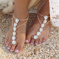 Damen Perlen Barfußsandalen Künstliche Perle Tropfen damas Modisch Fusskettchen Schmuck Gold / Silber Für Alltag Normal / Strass Damen Perlen Barfußsandalen Künstliche Perle Tropfen damas Modisch Fusskettchen Schmuck Gold / Silber Für Alltag Normal / Strass