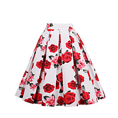 Damen Retro Niedlich A-Linie Röcke - Blumen Damen Retro Niedlich A-Linie Röcke - Blumen
