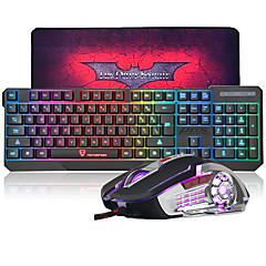 Com Fio Combinação de teclado de mouse Com mouse pad DPI ajustável Retroiluminado USB Port Teclado de Gaming Com Fio Combinação de teclado de mouse Com mouse pad DPI ajustável Retroiluminado USB Port Teclado de Gaming
