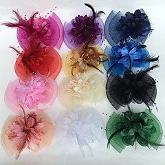 Pelle / A rete fascinators / Fiori con 1 Matrimonio / Party / serata Copricapo Pelle / A rete fascinators / Fiori con 1 Matrimonio / Party / serata Copricapo