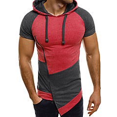 Herrn Einfarbig-Aktiv Sport Übergrössen Baumwolle T-shirt,Mit Kapuze Schlank Herrn Einfarbig-Aktiv Sport Übergrössen Baumwolle T-shirt,Mit Kapuze Schlank