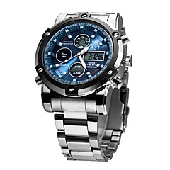 ASJ Homens Relógio Elegante Japanês 30 m Impermeável Alarme Calendário Aço Inoxidável Banda Analógico-Digital Luxo Fashion Prata - Branco Preto Azul Dois anos Ciclo de Vida da Bateria / Cronógrafo ASJ Homens Relógio Elegante Japanês 30 m Impermeável Alarme Calendário Aço Inoxidável Banda Analógico-Digital Luxo Fashion Prata - Branco Preto Azul Dois anos Ciclo de Vida da Bateria / Cronógrafo
