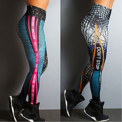 Damen Yoga-Hose Schwarz Blau Sport Druck Elasthan Hohe Hüfthöhe Strumpfhosen / Lange Radhose Leggins Zumba Tanz Laufen Sportkleidung Atmungsaktiv Videokompression Push-Up Hosen Dehnbar Skinny Damen Yoga-Hose Schwarz Blau Sport Druck Elasthan Hohe Hüfthöhe Strumpfhosen / Lange Radhose Leggins Zumba Tanz Laufen Sportkleidung Atmungsaktiv Videokompression Push-Up Hosen Dehnbar Skinny