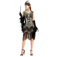 Grande Gatsby Vintage Stile anni '20 Costume Per donna Gonna pullover Verde / Black + Sliver / D'oro + nero Vintage Cosplay Altro Materiale Lustrini Feste Graduazione Senza maniche Senza maniche Grande Gatsby Vintage Stile anni '20 Costume Per donna Gonna pullover Verde / Black + Sliver / D'oro + nero Vintage Cosplay Altro Materiale Lustrini Feste Graduazione Senza maniche Senza maniche