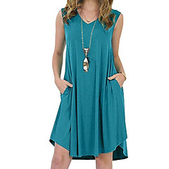 Femme Grandes Tailles Au dessus du genou Trapèze Robe - Oversize Col en V Vin Bleu royal Lavande XXXXL XXXXXL XXXXXXL Sans Manches Femme Grandes Tailles Au dessus du genou Trapèze Robe - Oversize Col en V Vin Bleu royal Lavande XXXXL XXXXXL XXXXXXL Sans Manches