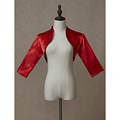 3/4 Ärmel Satin Hochzeit / Party / Abend Wickeltücher für Frauen Mit Einfarbig Boleros 3/4 Ärmel Satin Hochzeit / Party / Abend Wickeltücher für Frauen Mit Einfarbig Boleros