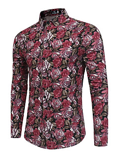 cheap Men&#039;s Shirts-Men&#039;s Vintage Boho Linen Shirt - Floral