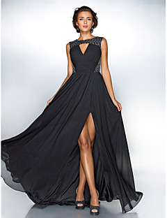 A Line Special Occasion Dresses Search Lightinthebox A Line Jewel Neck Sweep Brush Train Chiffon Sequined Prom Black Tie Gala Dress With Sequin Ruched By Ts Couture Beautiful Back