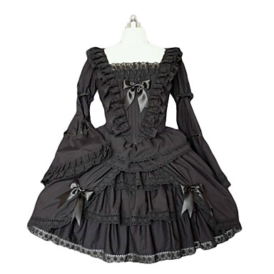 Flared Sleeve Knee-length V-shaped Lace Gothic Lolita Dress 393943 2018 ...