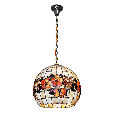 80W Vintage Tiffany Pendant Light with Colorful Shell Material ...