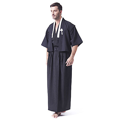 Black Satin Japanese Samurai Kimono Men's Costume 1034817 2018 – $39.99