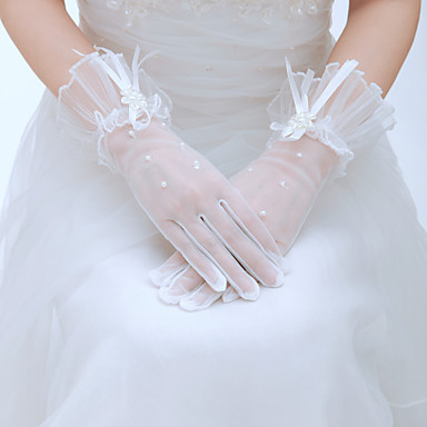 Wrist Length Fingertips Glove - Tulle Bridal Gloves/Party/ Evening ...