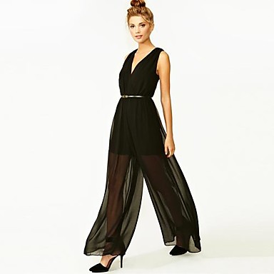 Women's Casual/Plus Sizes Pants , Chiffon Micro-elastic Black 1468004 2018 â $30.44