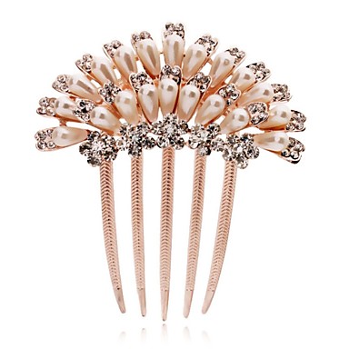 Alloy Hair Combs with Rhinestone and Pearl 1754887 2017 – $5.99