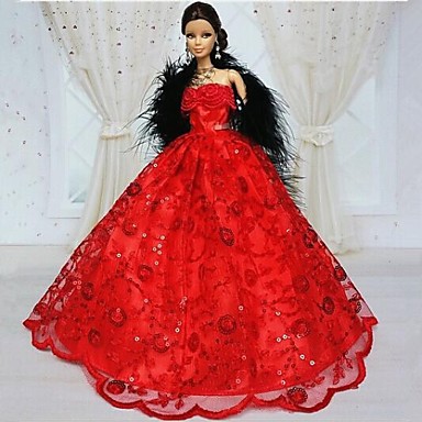 Barbie Doll Fire Red Sequins Evening Party Dress 2126093 2018 – $9.99