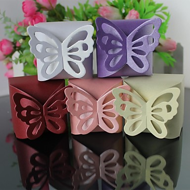 12pcs Magnificos Favor Mariposa Cajas De Dulces De Regalo De Boda De