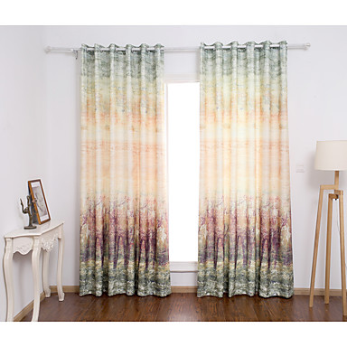 Rod Pocket Grommet Top Tab Top Double Pleat Two Panels Curtain ...