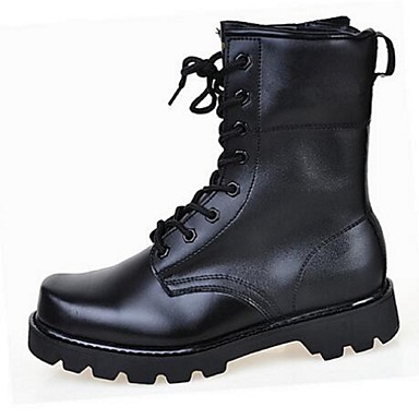 Men's Shoes Faux Leather / Cowhide Winter Comfort Boots Booties / Ankle Boots Black Men's Shoes Faux Leather / Cowhide Winter Comfort Boots Booties / Ankle Boots Black