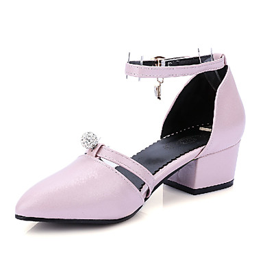 Women's Shoes Leatherette Spring Summer Fall Sandals Chunky Heel Pointed Toe Buckle for Casual Office & Career Dress White Black Red Pink Women's Shoes Leatherette Spring Summer Fall Sandals Chunky Heel Pointed Toe Buckle for Casual Office & Career Dress White Black Red Pink