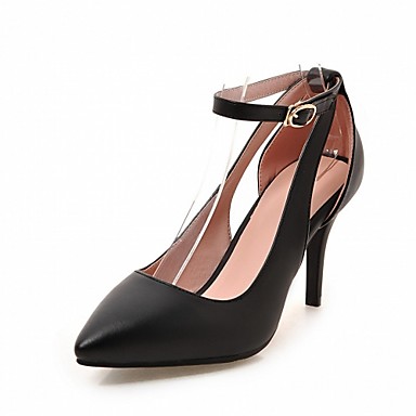 Women's Shoes Leatherette / PU(Polyurethane) Spring / Summer Comfort / Novelty Heels Walking Shoes Stiletto Heel Pointed Toe Black / Women's Shoes Leatherette / PU(Polyurethane) Spring / Summer Comfort / Novelty Heels Walking Shoes Stiletto Heel Pointed Toe Black /
