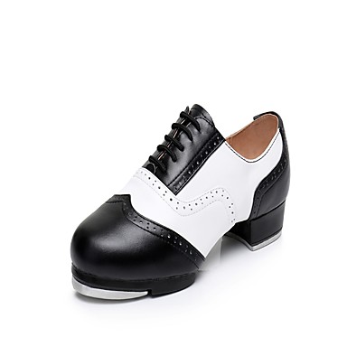 Men's Tap Shoes Leather Heel / Sneaker Splicing Low Heel Dance Shoes Red / White / Black / White / White / Green / Practice Men's Tap Shoes Leather Heel / Sneaker Splicing Low Heel Dance Shoes Red / White / Black / White / White / Green / Practice