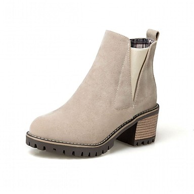 Women's Shoes Leatherette Fall / Winter Comfort / Novelty / Bootie Boots Wedge Heel Round Toe Booties / Ankle Boots Gore Black / Beige / Women's Shoes Leatherette Fall / Winter Comfort / Novelty / Bootie Boots Wedge Heel Round Toe Booties / Ankle Boots Gore Black / Beige /