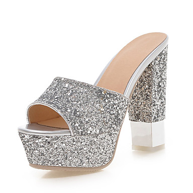 Bottier Paillette Chaussures ouvert Basique Noir Bout Eté Talon qwUv7qnr