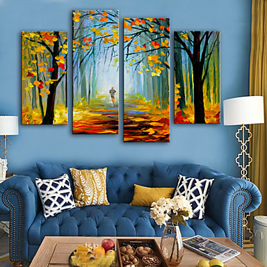 Stretched Canvas Prints Modern Four Panels Canvas 