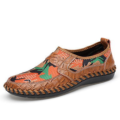 Men's Shoes Leather / Faux Leather Spring / Summer Comfort Loafers & Slip-Ons Brown / Green / Blue Men's Shoes Leather / Faux Leather Spring / Summer Comfort Loafers & Slip-Ons Brown / Green / Blue