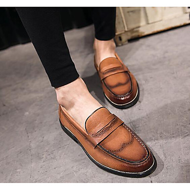 Men's Shoes Nappa Leather / Cowhide Spring / Fall Comfort Loafers & Slip-Ons Black / Brown Men's Shoes Nappa Leather / Cowhide Spring / Fall Comfort Loafers & Slip-Ons Black / Brown