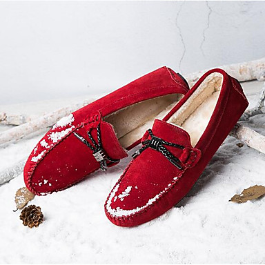 Women's Shoes Nubuck leather / Leather Winter Comfort Loafers & Slip-Ons Creepers Gray / Red / Khaki Women's Shoes Nubuck leather / Leather Winter Comfort Loafers & Slip-Ons Creepers Gray / Red / Khaki