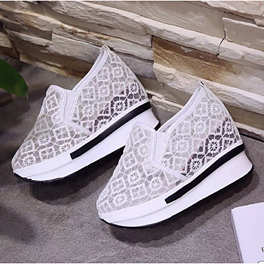 Women's Shoes Tulle Spring Comfort Loafers & Slip-Ons Creepers Closed Toe White / Black Women's Shoes Tulle Spring Comfort Loafers & Slip-Ons Creepers Closed Toe White / Black