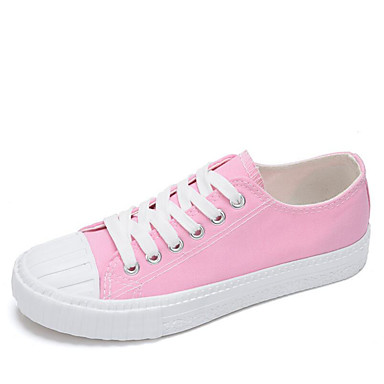 Women's Shoes Canvas Spring & Summer Comfort / Vulcanized Shoes Sneakers Flat Heel Round Toe Side-Draped Yellow / Blue / Pink Women's Shoes Canvas Spring & Summer Comfort / Vulcanized Shoes Sneakers Flat Heel Round Toe Side-Draped Yellow / Blue / Pink