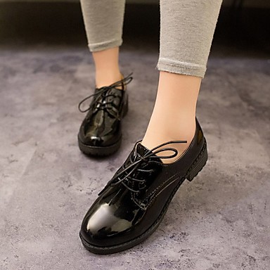 Women's Shoes PU(Polyurethane) Spring Comfort Oxfords Platform Black / Wine Women's Shoes PU(Polyurethane) Spring Comfort Oxfords Platform Black / Wine