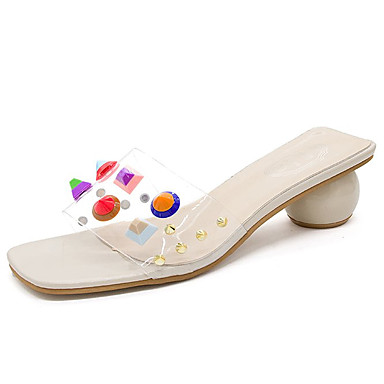 Women's Shoes PU(Polyurethane) Summer Slingback Sandals Chunky Heel Black / Beige Women's Shoes PU(Polyurethane) Summer Slingback Sandals Chunky Heel Black / Beige