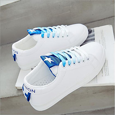 Women's Shoes PU(Polyurethane) Spring & Summer Comfort Sneakers Flat Heel Black / Red / Blue Women's Shoes PU(Polyurethane) Spring & Summer Comfort Sneakers Flat Heel Black / Red / Blue