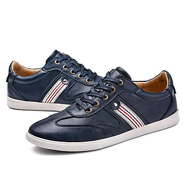 Men's Shoes PU(Polyurethane) Spring Comfort Sneakers White / Blue / Khaki Men's Shoes PU(Polyurethane) Spring Comfort Sneakers White / Blue / Khaki