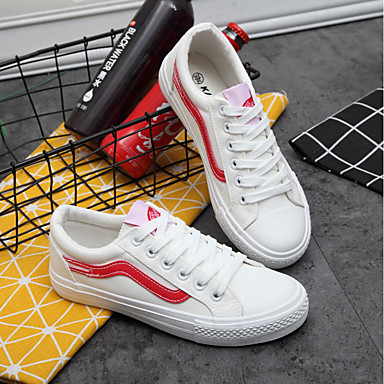 Women's Shoes Canvas Spring Comfort Sneakers Flat Heel White / Black / Green Women's Shoes Canvas Spring Comfort Sneakers Flat Heel White / Black / Green