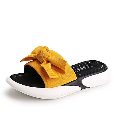 Women's Shoes Linen Summer Comfort Slippers & Flip-Flops Flat Heel Yellow / Red / Green Women's Shoes Linen Summer Comfort Slippers & Flip-Flops Flat Heel Yellow / Red / Green