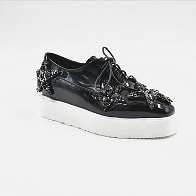 Women's Shoes Nappa Leather Spring / Summer Comfort Oxfords Creepers Closed Toe Black Women's Shoes Nappa Leather Spring / Summer Comfort Oxfords Creepers Closed Toe Black
