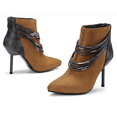 Women's Shoes PU(Polyurethane) Fall / Winter Comfort / Fashion Boots Boots Stiletto Heel Booties / Ankle Boots Black / Light Brown Women's Shoes PU(Polyurethane) Fall / Winter Comfort / Fashion Boots Boots Stiletto Heel Booties / Ankle Boots Black / Light Brown