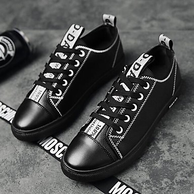Men's Shoes PU(Polyurethane) Spring & Fall Comfort Sneakers Black / Red / Black / Red Men's Shoes PU(Polyurethane) Spring & Fall Comfort Sneakers Black / Red / Black / Red